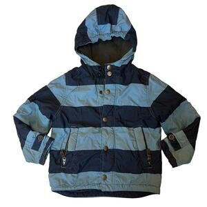 Mini Boden Striped Fleece Lined Anorak Jacket 4-5Y